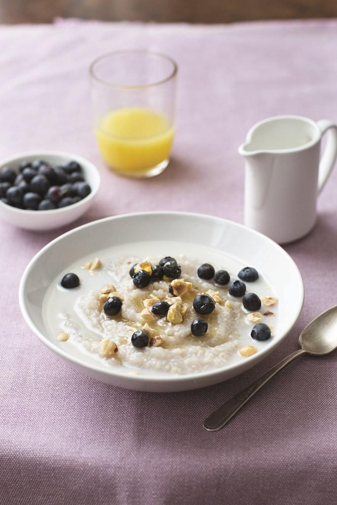 Warm Blueberry Buckwheat with Hazelnuts