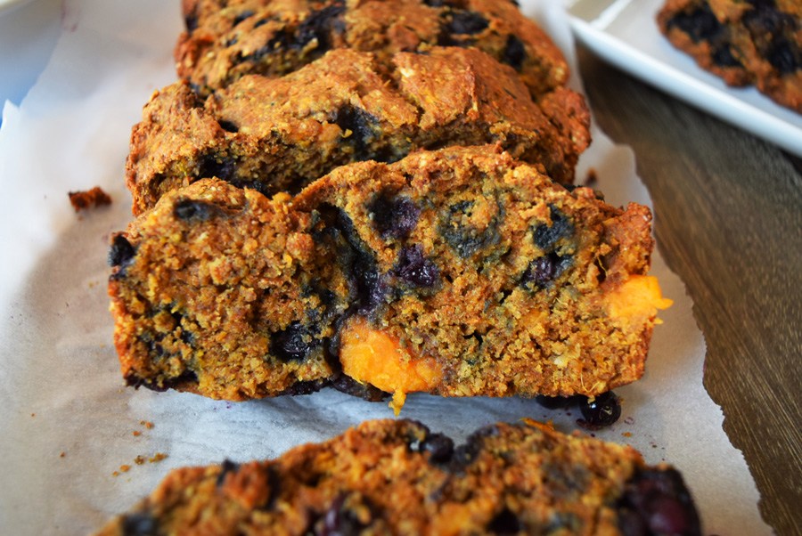 Wild Blueberry Sweet Potato Bread