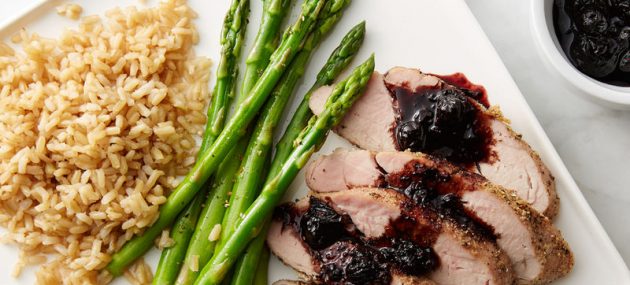 Pork Tenderloin with Blueberry-Bacon Barbecue Sauce