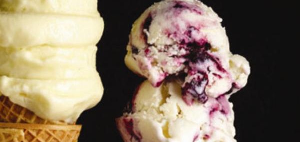 Blueberry-swirl frozen yogurt