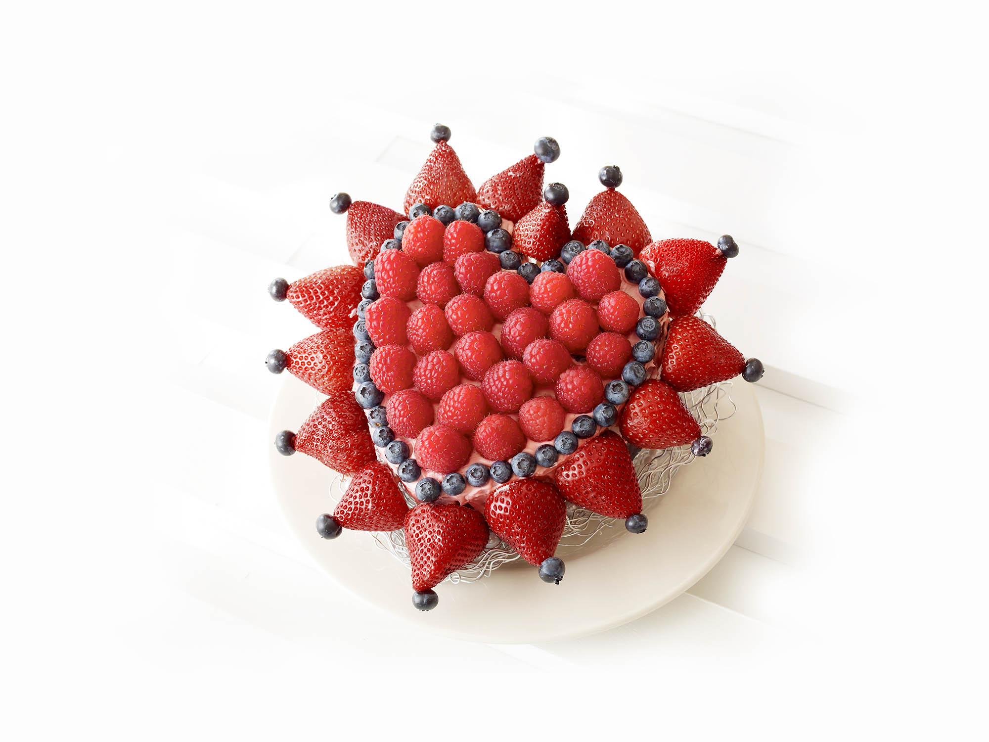 Mixed Berry Heart Shaped Cake