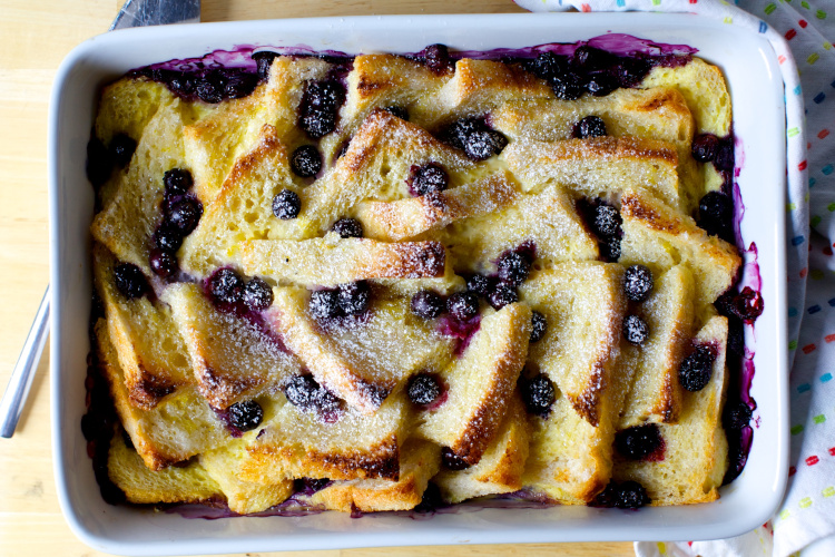 Quick Blueberry Bread Pudding